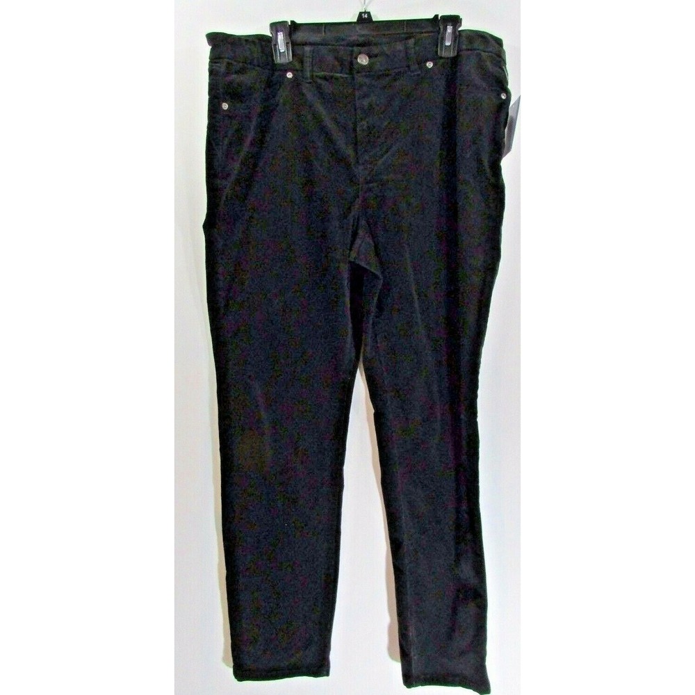 Laura Scott Pull On Corduroy Pants Women 18 Stretch Pockets Black NWT
